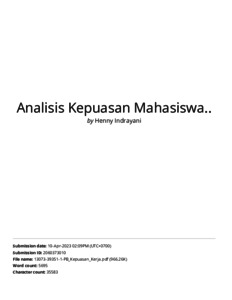 Analisis Kepuasan Mahasiswa Muslim Dan Kinerja Mengajar Dosen UIN Suska